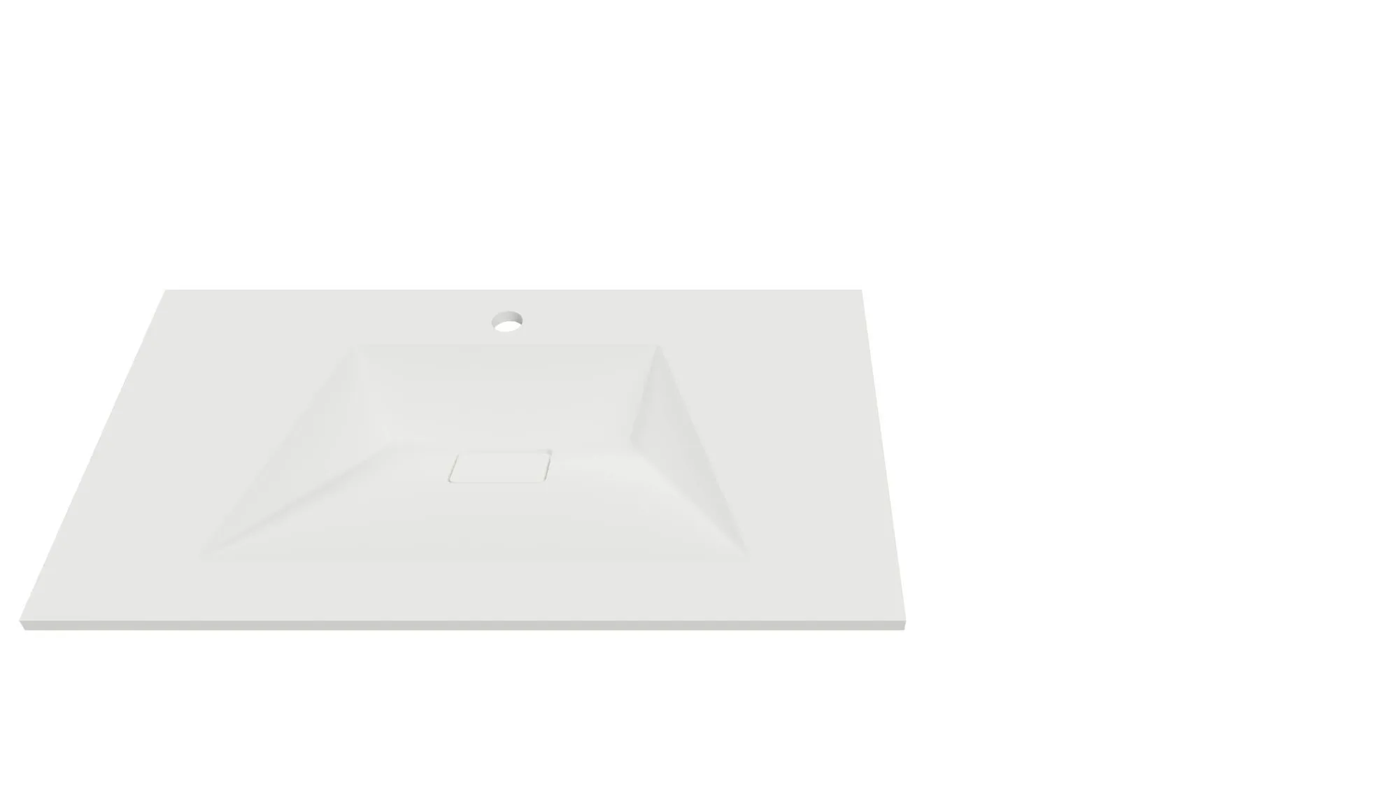 Designo wastafel 80 cm wit, 1 kraangat