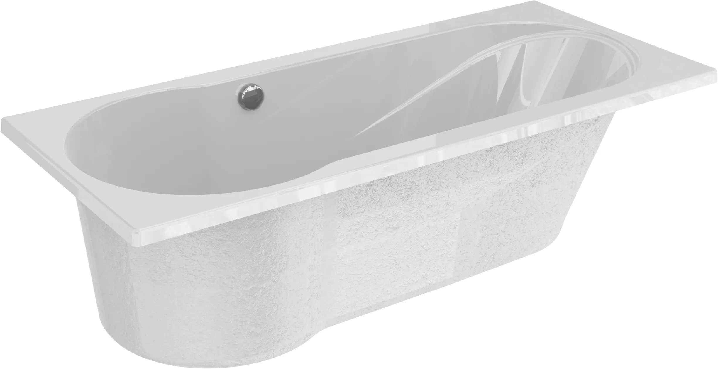 New Fontana rechts 170x75 cm, wit