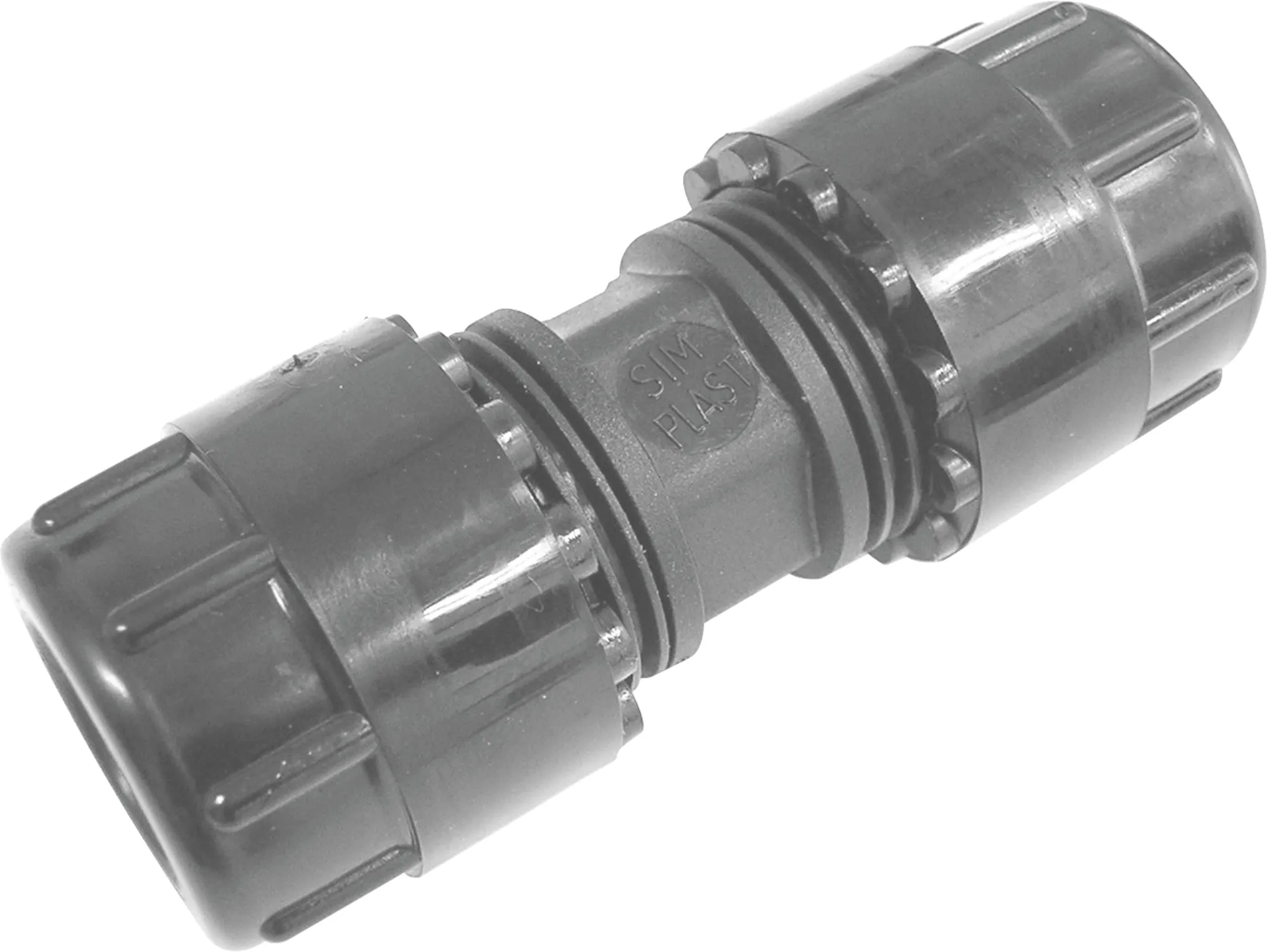 Simplast rechte koppeling 16 mm, zwart