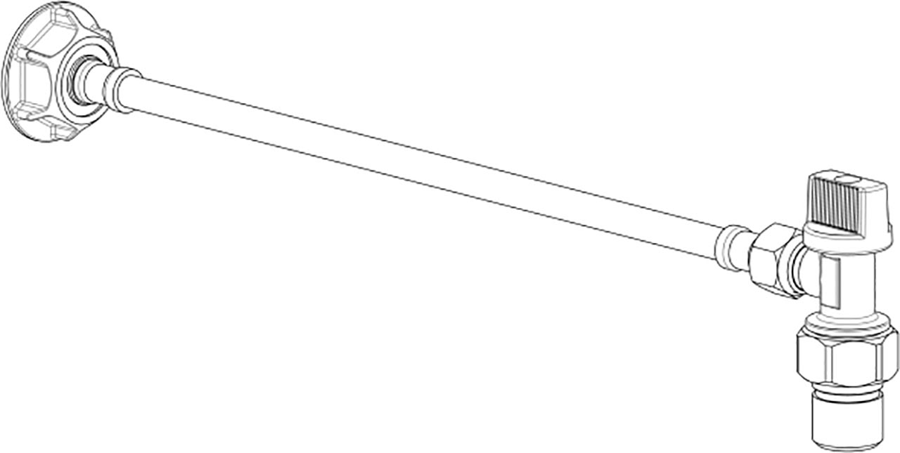 Flexibele aansluitslang G3/8 BI x G1/2 BU + hoekstopkraan