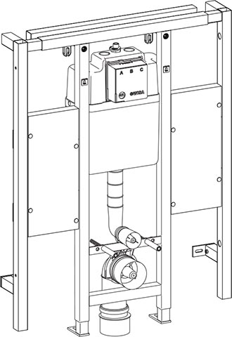 WISA XS L WC frame 118 cm with support plate