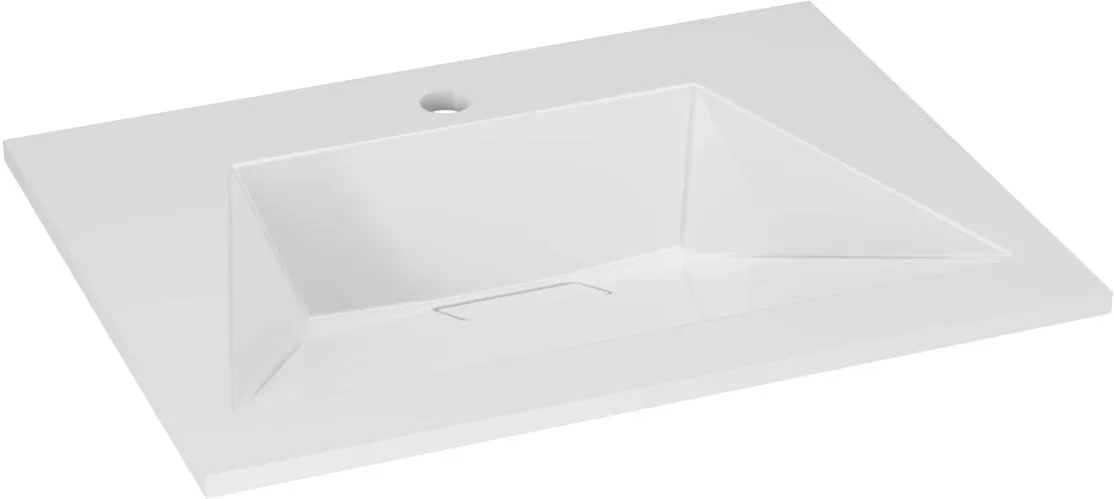 Designo wastafel 60 cm wit, 1 kraangat