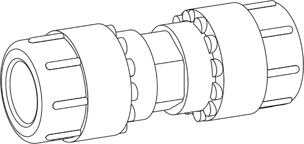 Simplast rechte koppeling 16 mm, zwart