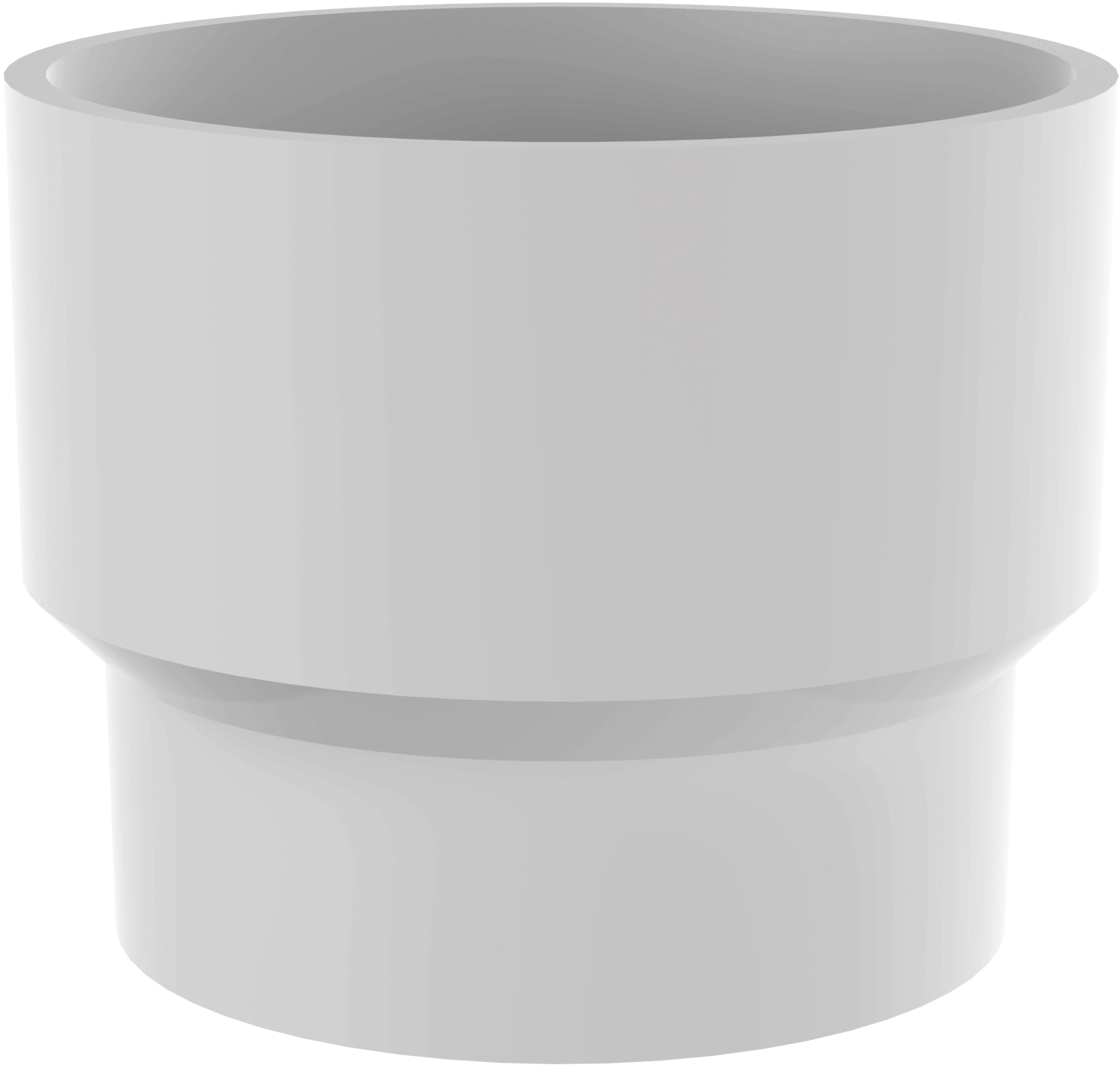 Waterstroom reduceerstuk laaghangende reservoirs, wit