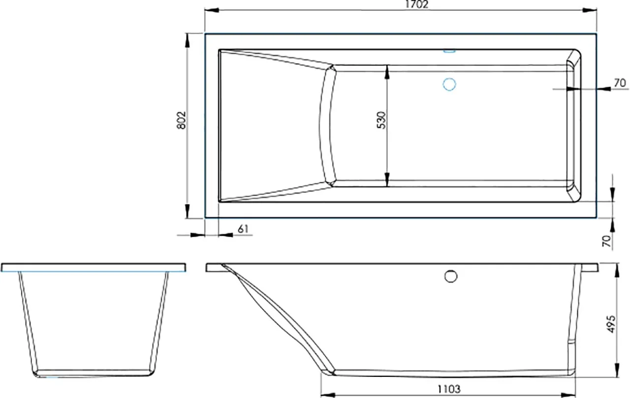 Cerus 170x80 cm, wit