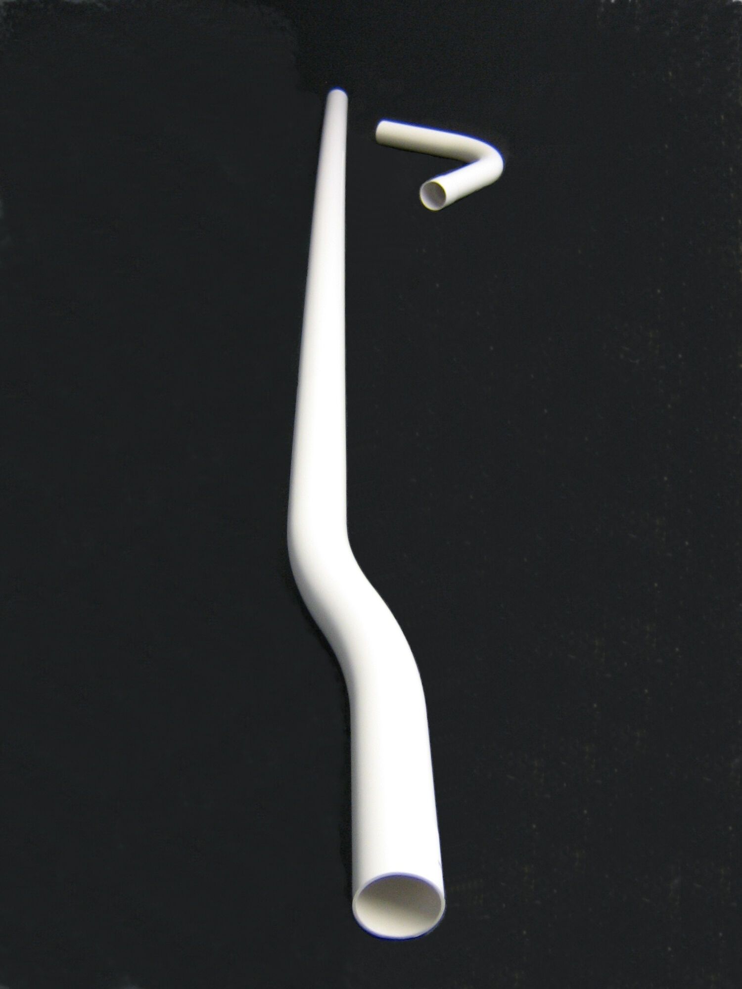 Set of flush pipe and flush pipe elbow, white