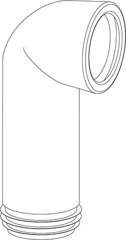 Afvoerbocht no 303E L=235mm, wit