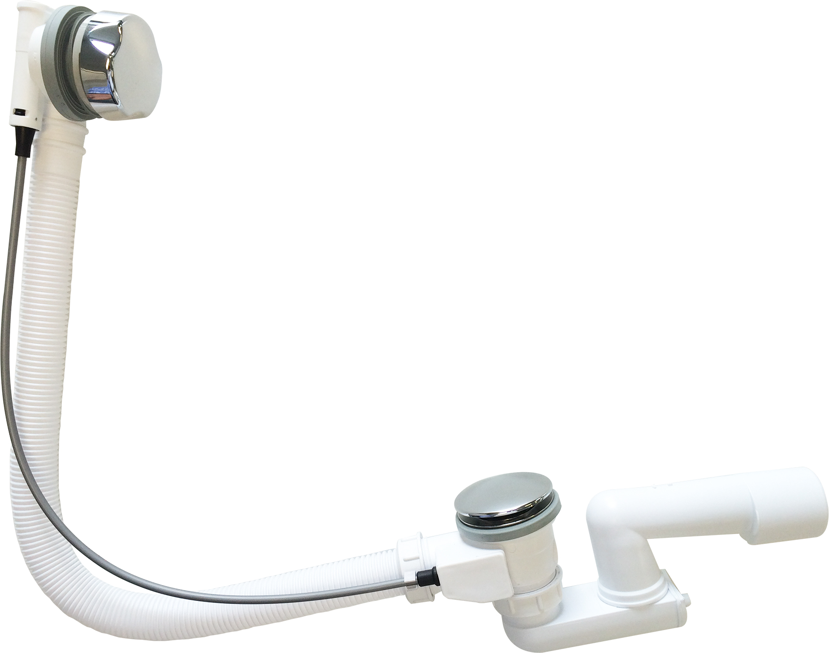 Badafvoer-/overloopcombinatie 57,5 cm, chroom