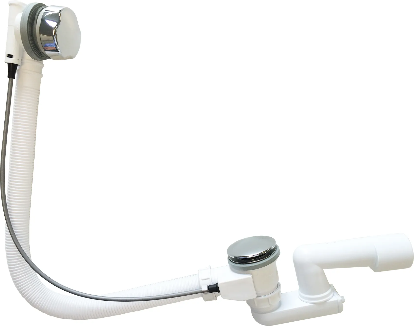 Badafvoer-/overloopcombinatie 57,5 cm, chroom