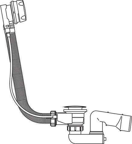 Badafvoer-/overloopcombinatie 97,5 cm, chroom