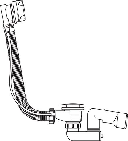 Badafvoer-/overloopcombinatie 97,5 cm, chroom