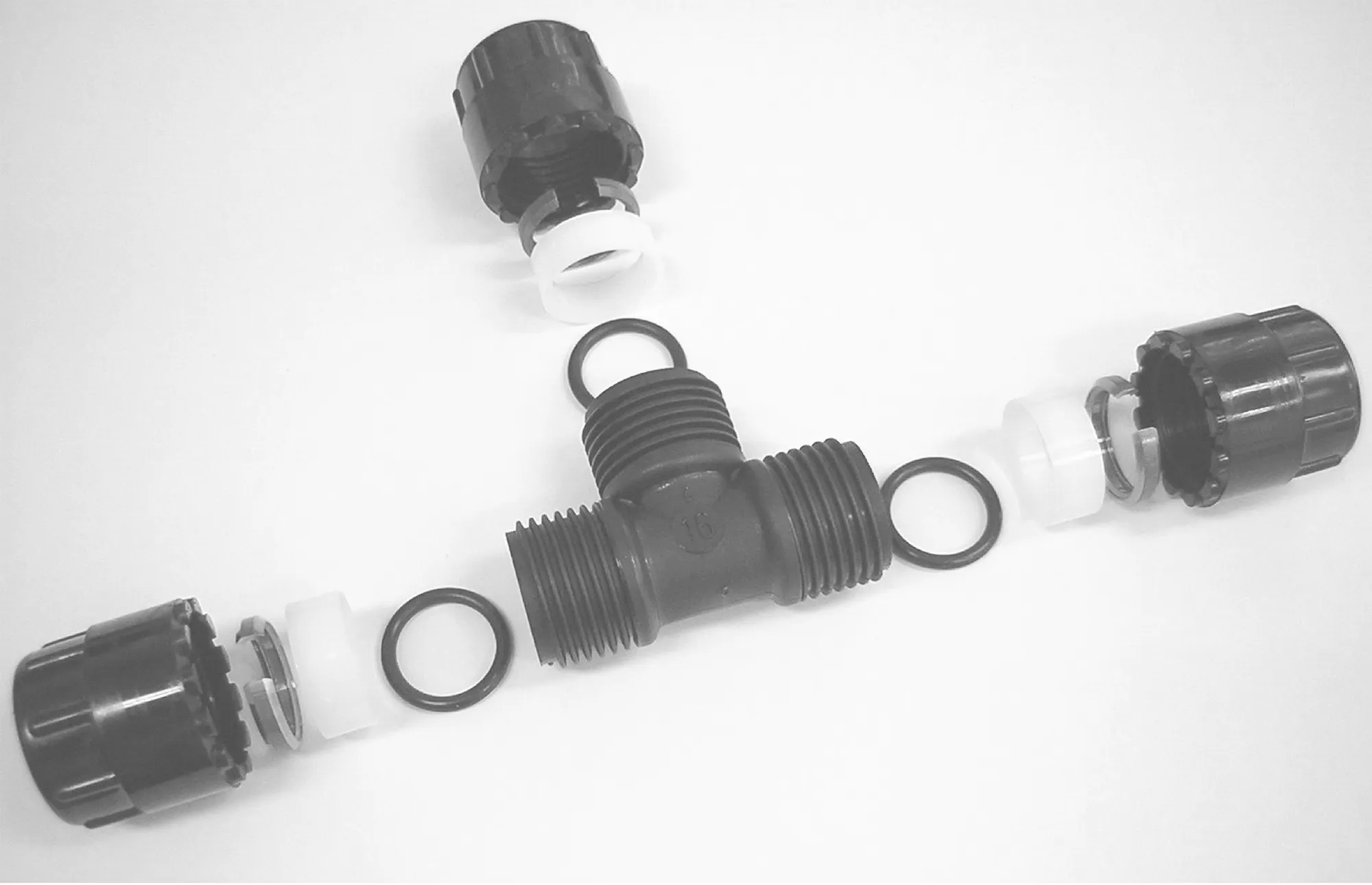 Simplast T-stuk 16 mm, zwart