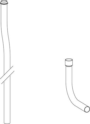 Set of flush pipe and flush pipe elbow, white