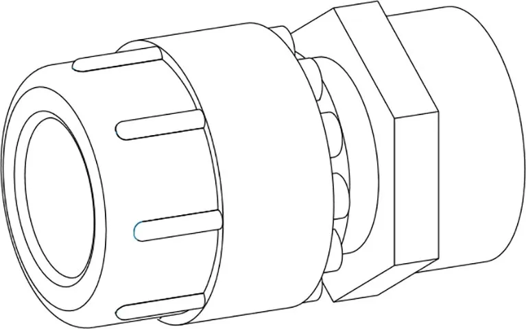 Overgangskoppeling binnendraad 16 mm x G 1/2, zwart