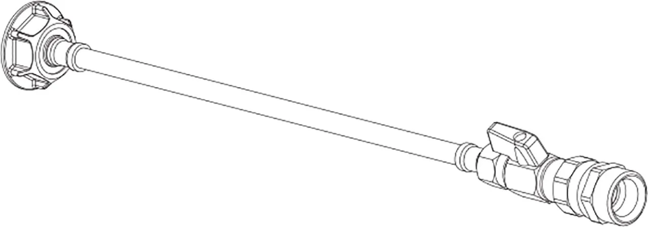 Flexibele aansluitslang G3/8 BU - G1/2 Euroconus + kogelkraan