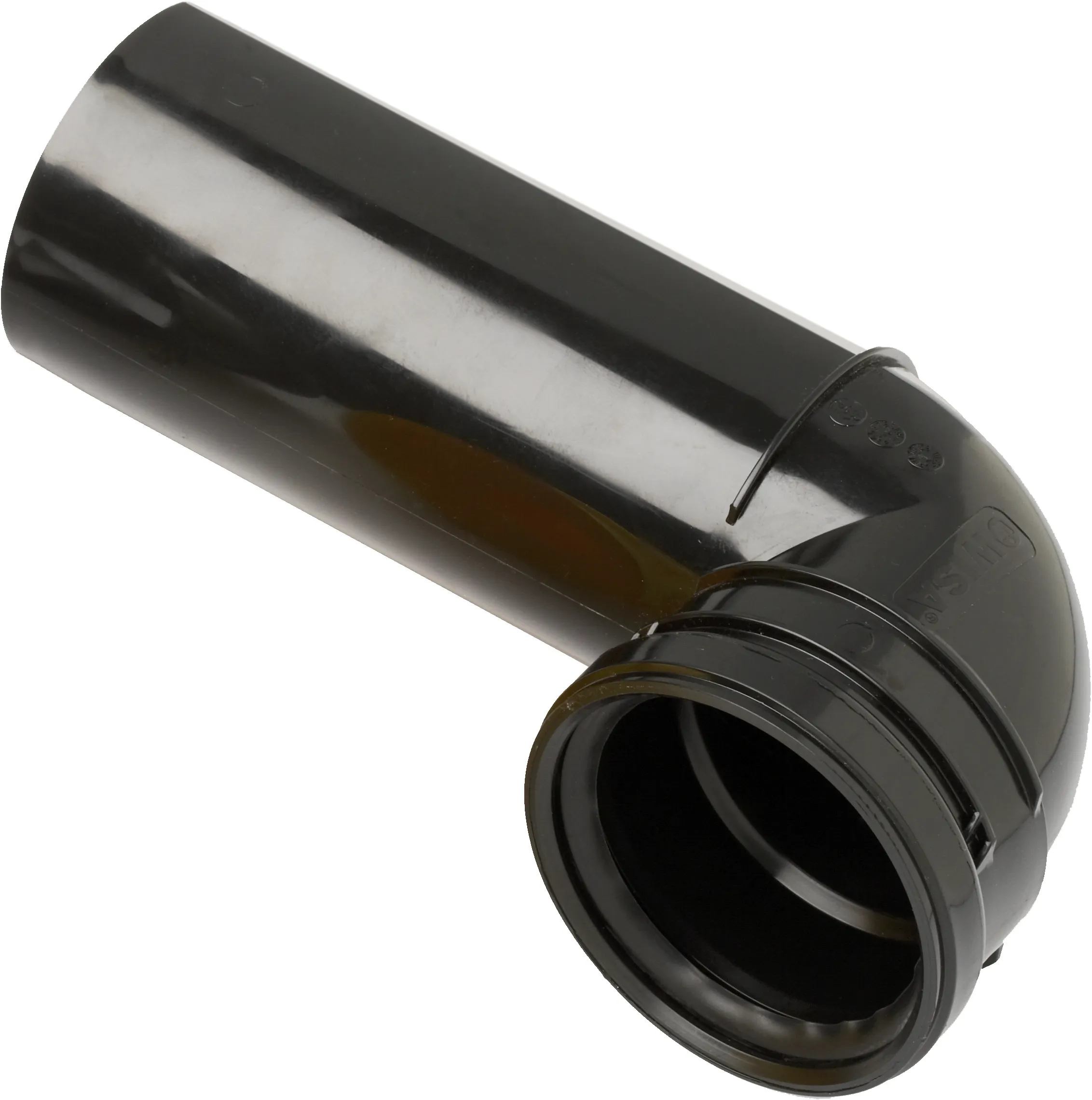 Rioolafvoerbocht met dop, zwart