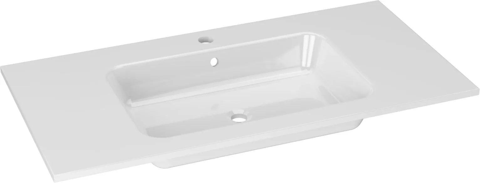 Lusso wastafel 90 cm wit, 1 kraangat