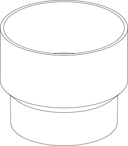 Waterstroom reduceerstuk laaghangende reservoirs, wit