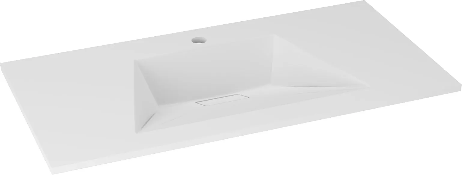 Designo wastafel 90 cm mat wit, 1 kraangat