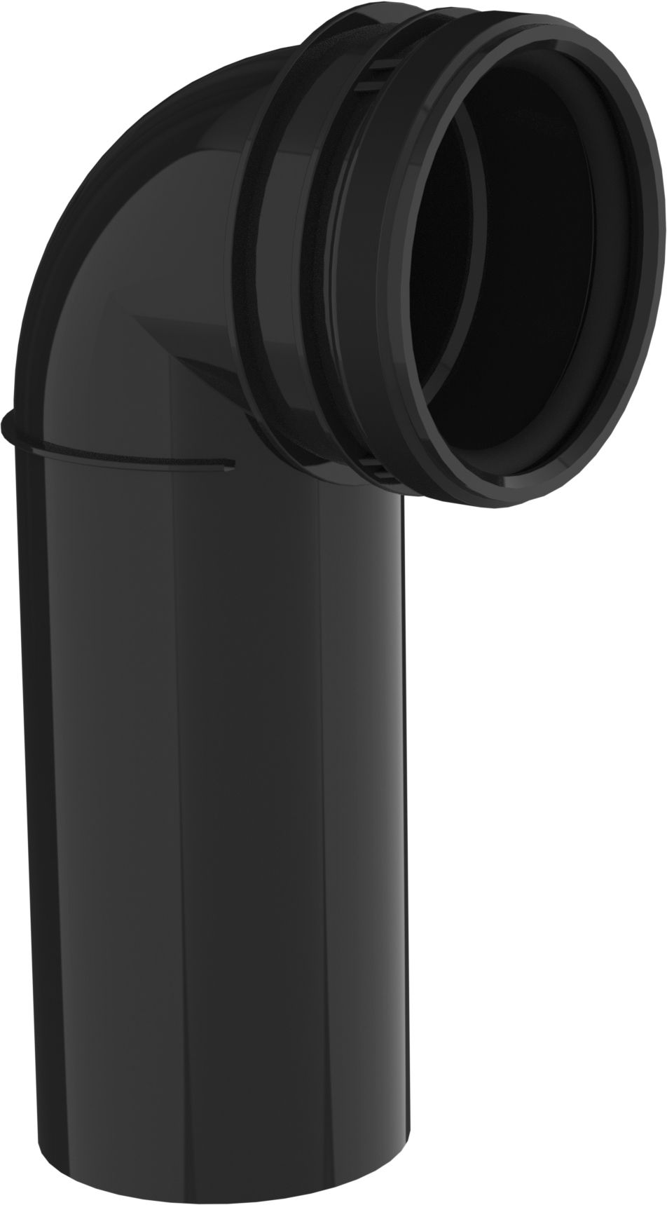 Rioolafvoerbocht PE 90 x 90mm met dop, zwart