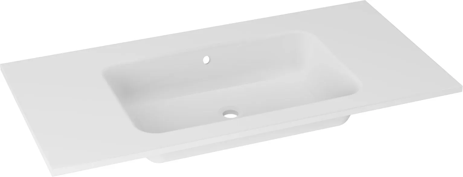 Lusso wastafel 90 cm mat wit, zonder kraangat