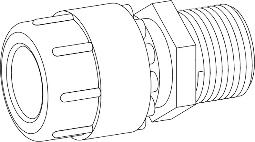 Overgangskoppeling buitendraad 16 mm x G 1/2, zwart