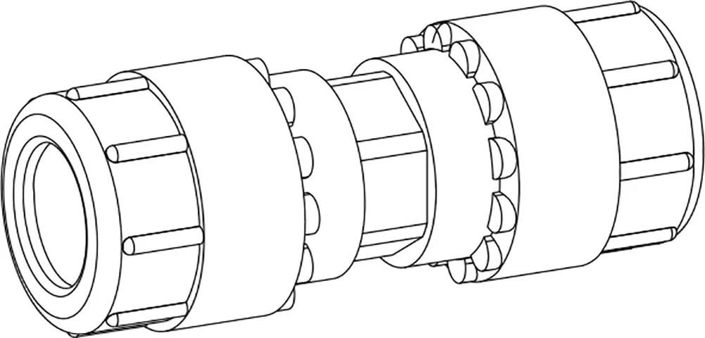 Simplast rechte koppeling 40 mm, zwart