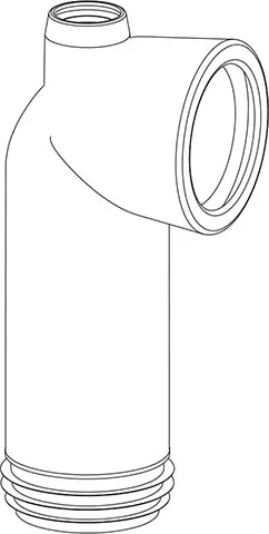 Afvoerbocht no 303M L=180mm, wit