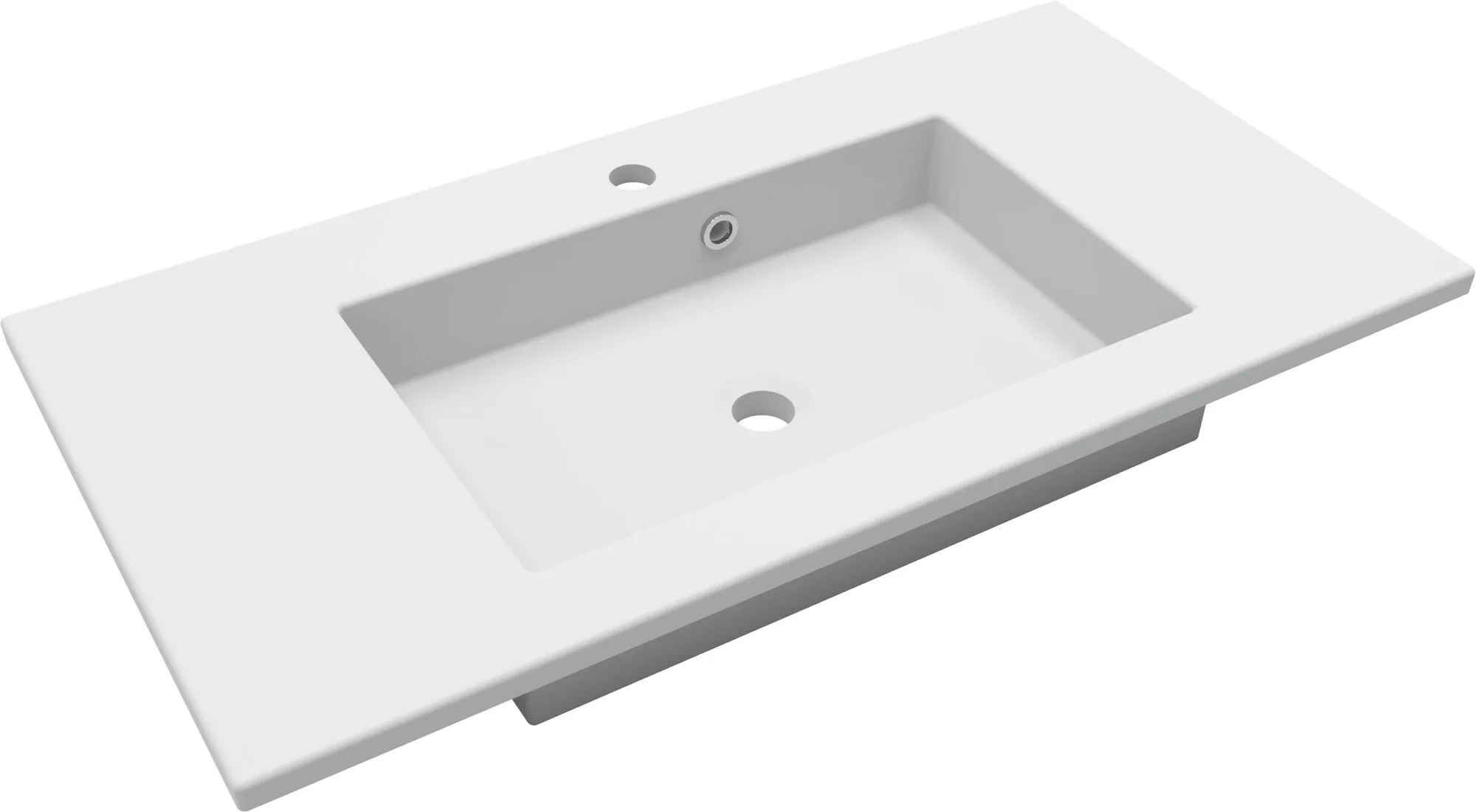 Amaro wastafel 90 cm mat wit, 1 kraangat
