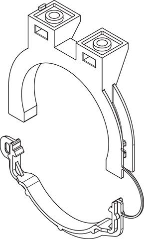 Clamp for mounting the drain elbow