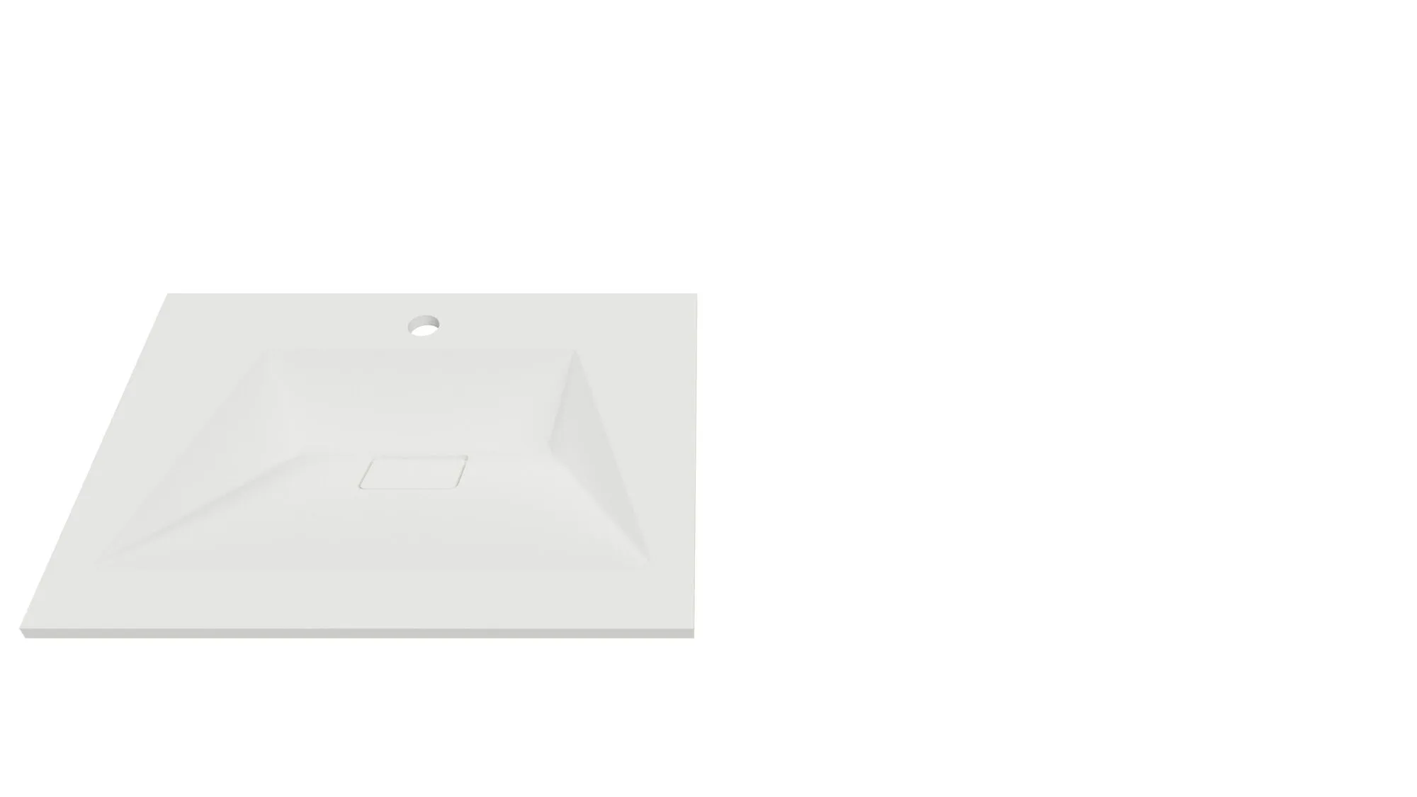 Designo wastafel 60 cm mat wit, 1 kraangat