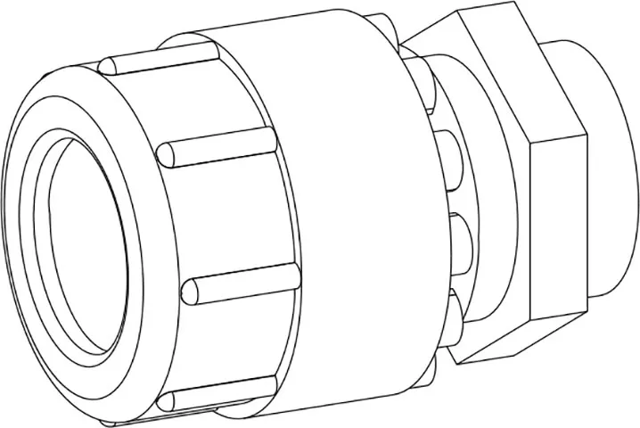 Overgangskoppeling met capulair soldeereind 20 x 15 mm, zwart