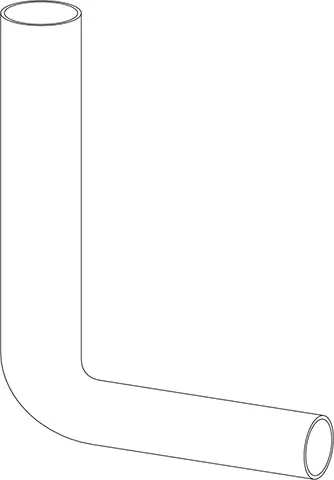 Flush pipe elbow 380 x 210, white