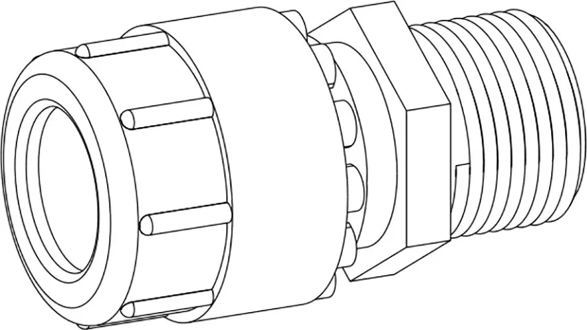 Overgangskoppeling buitendraad 50 mm x G 1 1/2, zwart