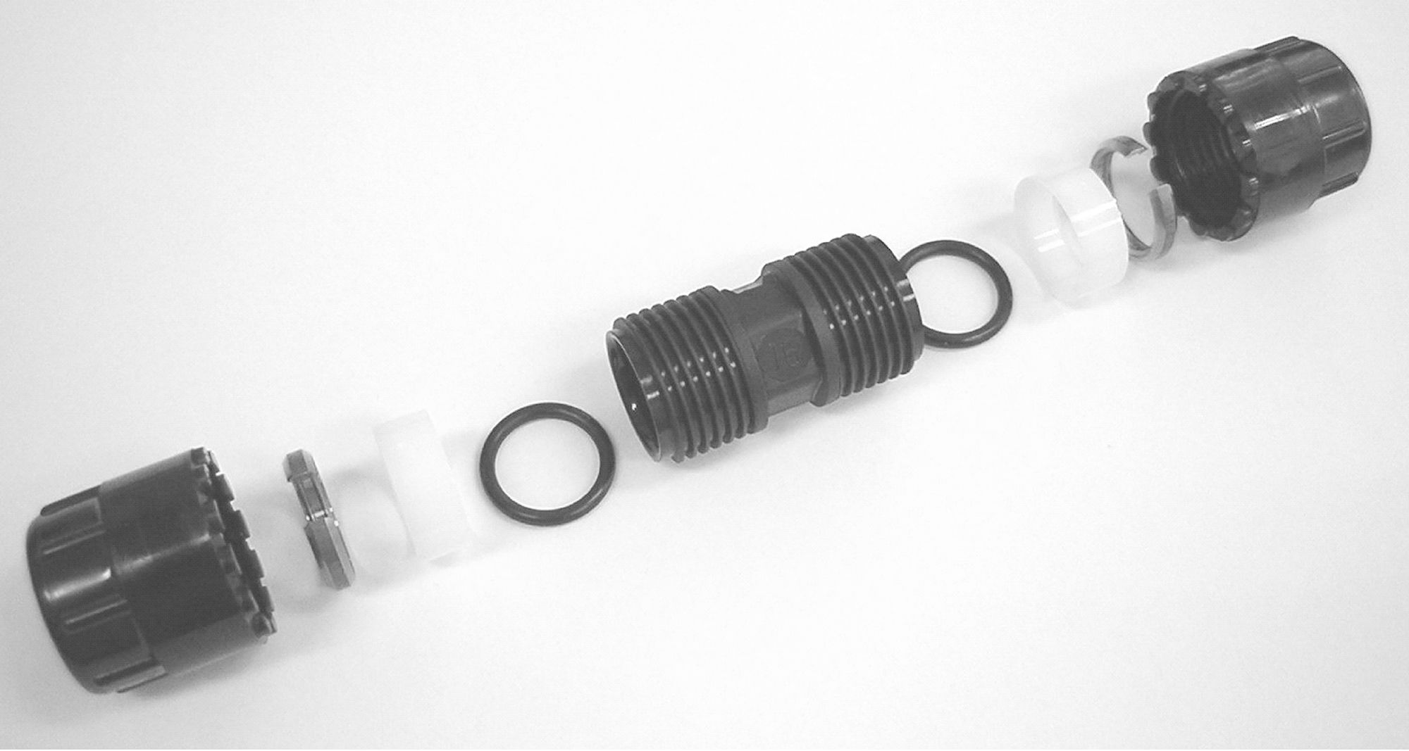 Simplast rechte koppeling 16 mm, zwart