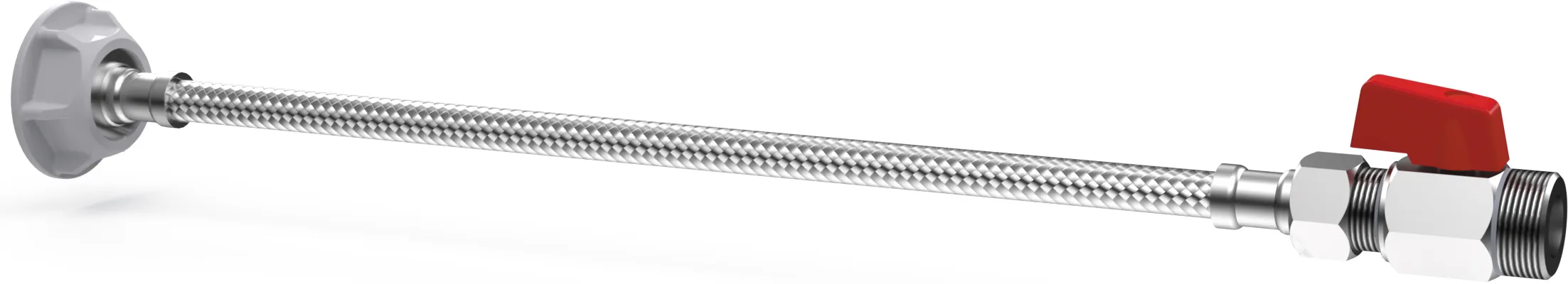 Flexibele aansluitslang G3/8 BI x G1/2 BU + kogelkraan