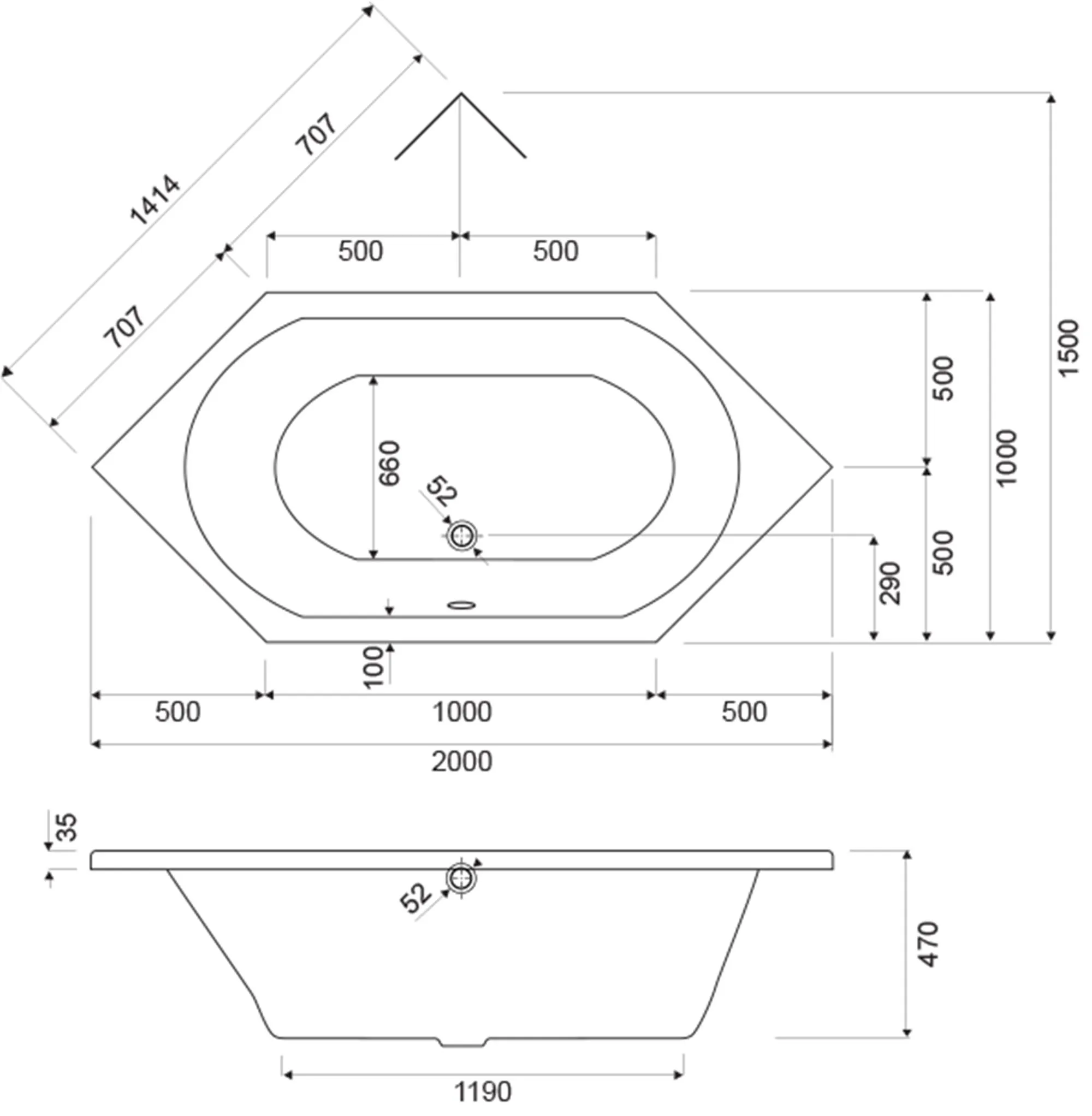 Rodante 200x100, wit