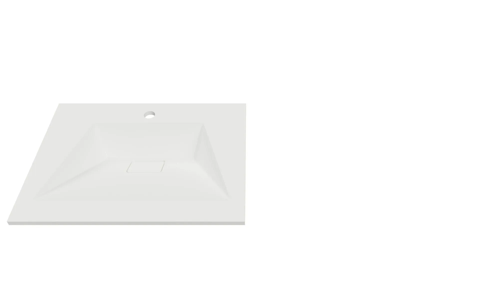 Designo wastafel 60 cm wit, 1 kraangat