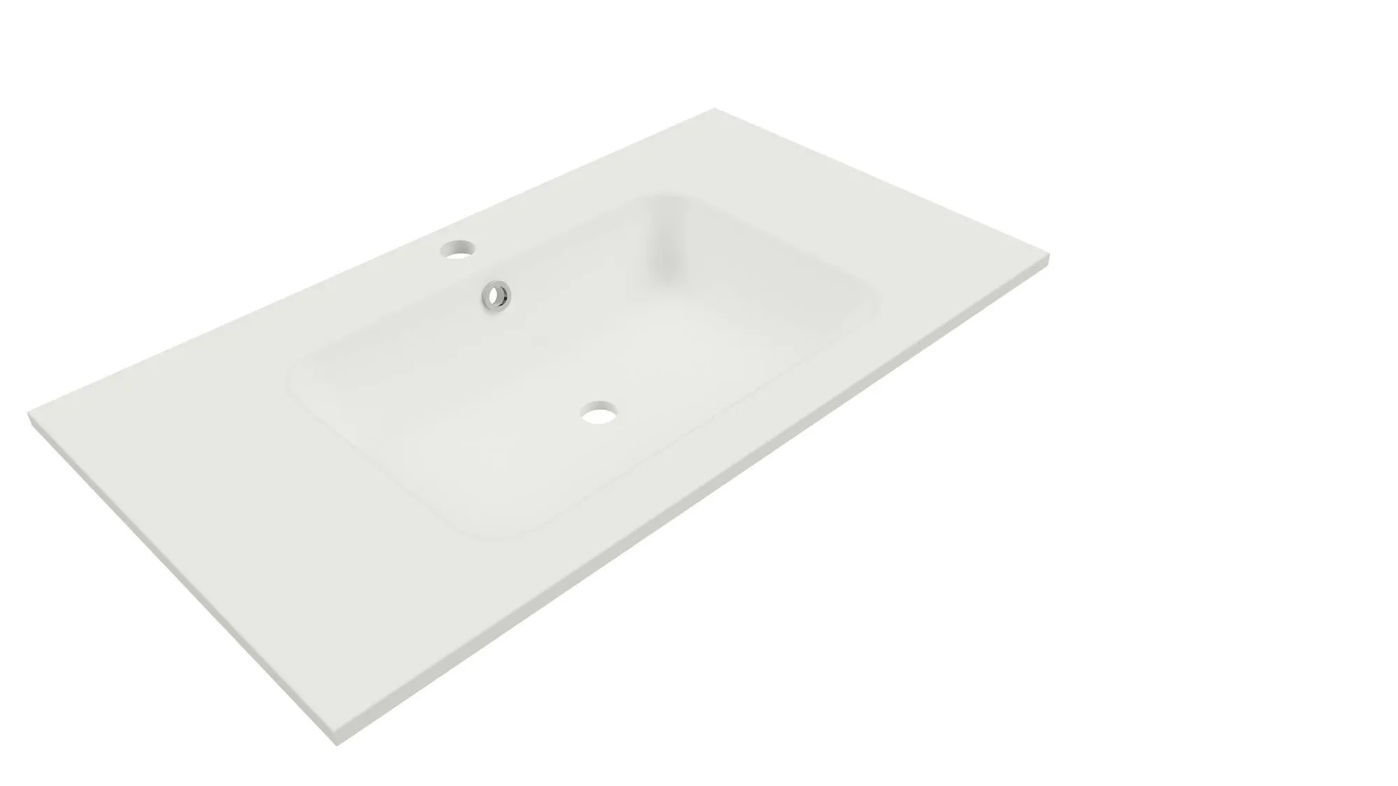 Lusso wastafel 80 cm wit, 1 kraangat