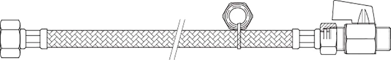 Water connection flexible hose 12 mm