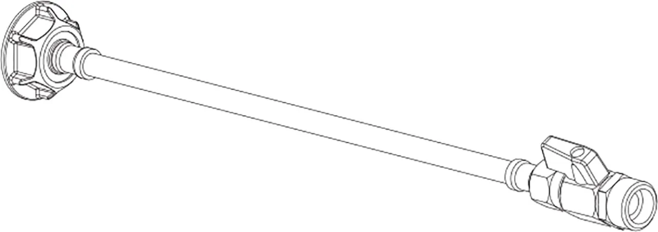 Flexibele aansluitslang G3/8 BI x G1/2 BU + kogelkraan