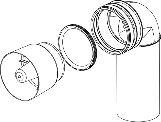 Rioolafvoerbocht met dop, zwart