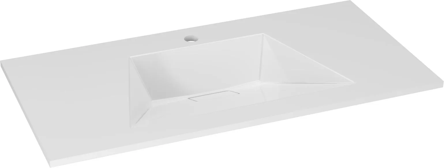 Designo wastafel 90 cm wit, 1 kraangat