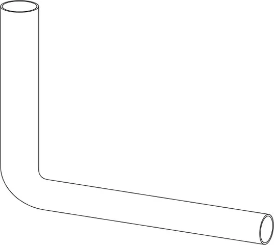 Flush pipe elbow 280 x 400 mm, white