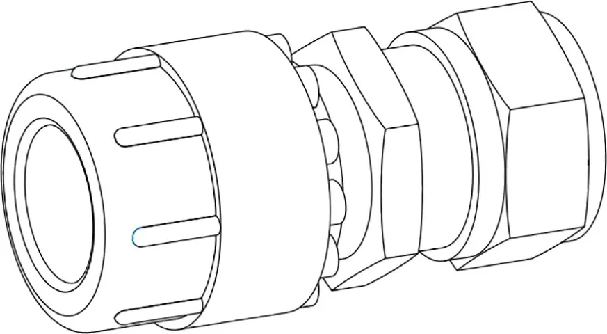 Overgangsknelkoppeling 16 x 15 mm, zwart