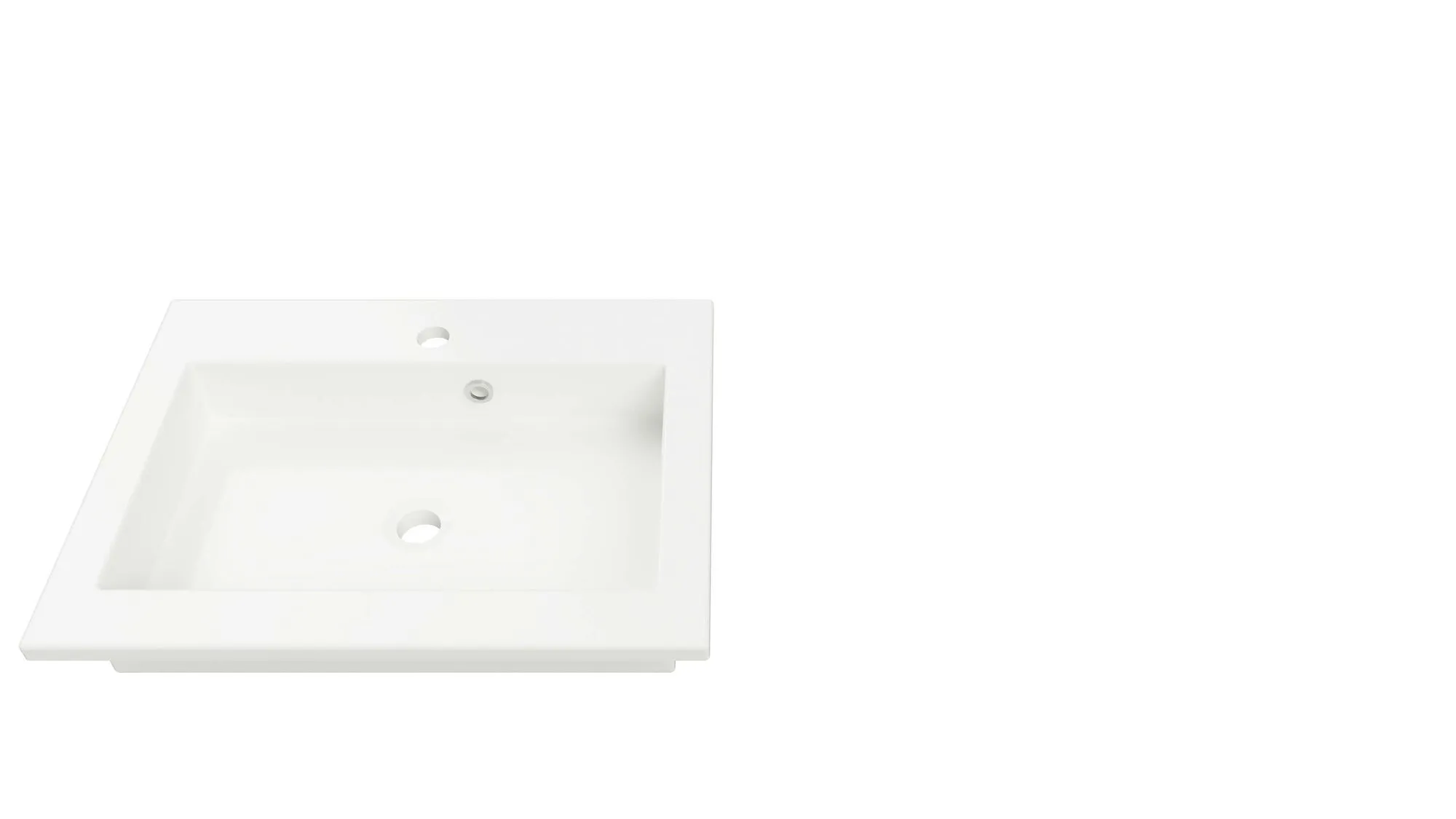 Amaro wastafel 60 cm wit, 1 kraangat