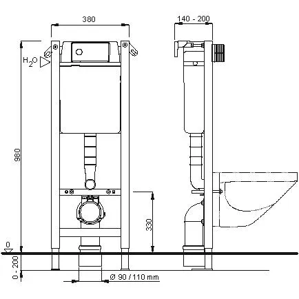 WISA XT WC superior/frontal 98 cm