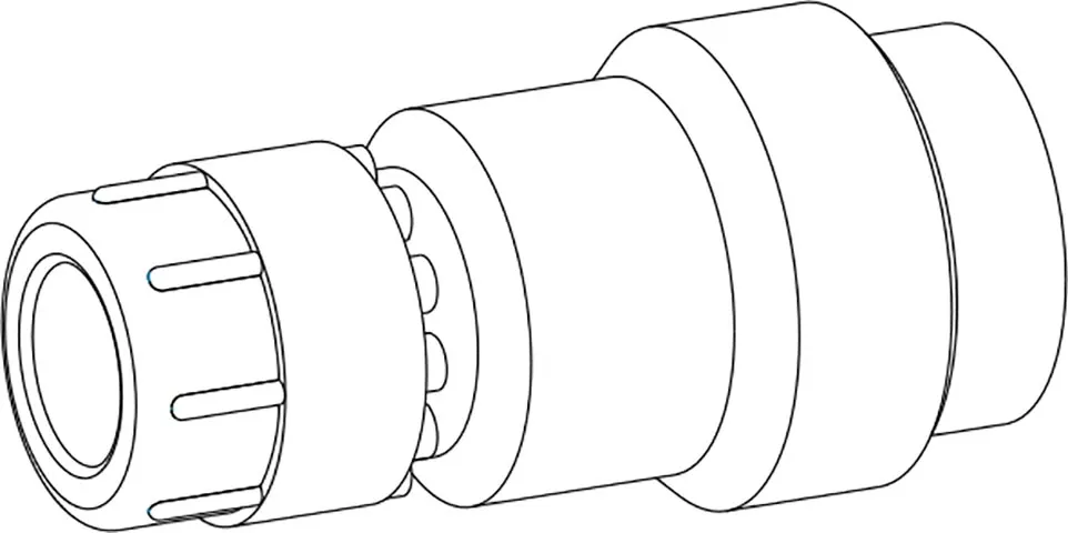 Meermaatsverloopset 25 x 16 mm, zwart