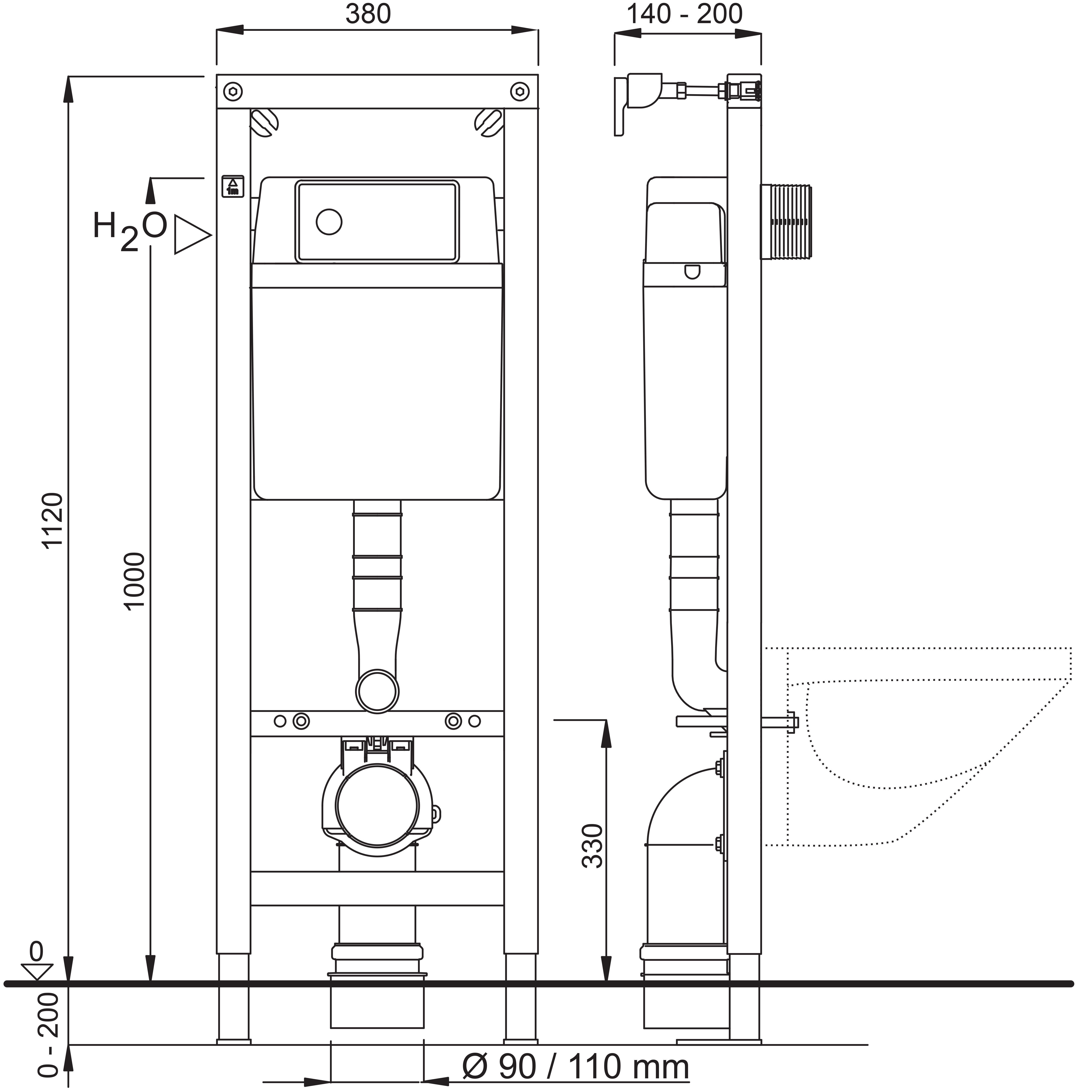 WISA XT WC frame 112 cm
