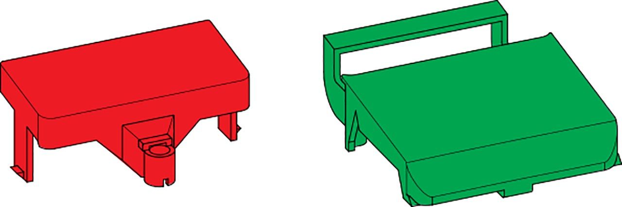 Set druktoetsen groen en rood WISA 790, groen/rood